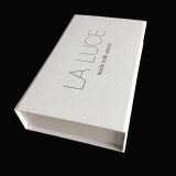 Simple Matt White Paperboard Unfolded Magnet Box With Golden Foil Logo