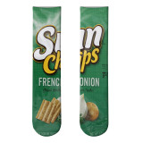 Personality Thermal Transfer European American Potato Chips 3D Printing Socks Tube Digital Printing Stocking
