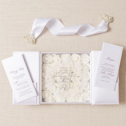 Custom wedding paper board box wedding invitations box wholesale