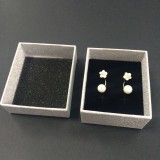 Guangdong Rectangle Silver Twinkle Surface Ear Stud Jewelry Box With Foam Insert
