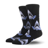 2021 New Arrival Happy Socks Men Dog Cat Shark Owl Harajuku Novelty Street Wear Funny Socks Men Cotton Long Socks
