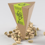 Custom retail packaging unique triangle eco friendly kraft paper nut gift box packages for cashew nuts