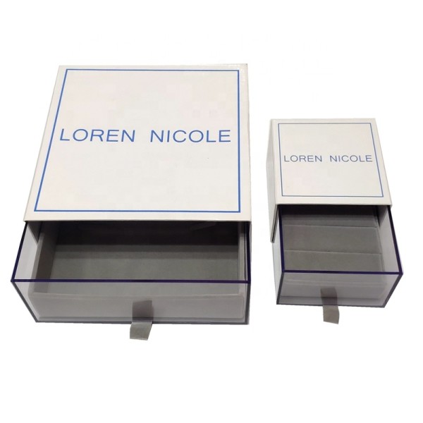 custom rigid drawer packaging  Acrylic jewelry box with logo