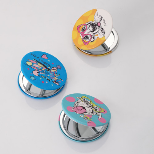 Round Cosmetic Mirror Double Sides Compact Makeup Pocket Mirror Portable Private Label Custom Compact Mirror with Logo
