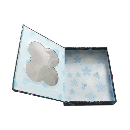 Custom Logo Square Cardboard Foldable Magnetic Closure Boutique Sock Headband Packaging Box PVC Transparent