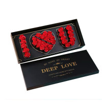 Luxury Custom Logo Rectangle Cardboard Paper Packaging I Love You Rose Flower Box for Mothers Day