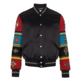 OEM custom logo patch  embroidered bomber wool print varsity baseball jacket for men