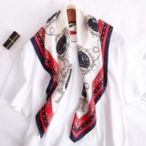 Spring And Autumn Lady Luxury Travel Shawl New Style Printed Large Square Beach Silk Head Scarf