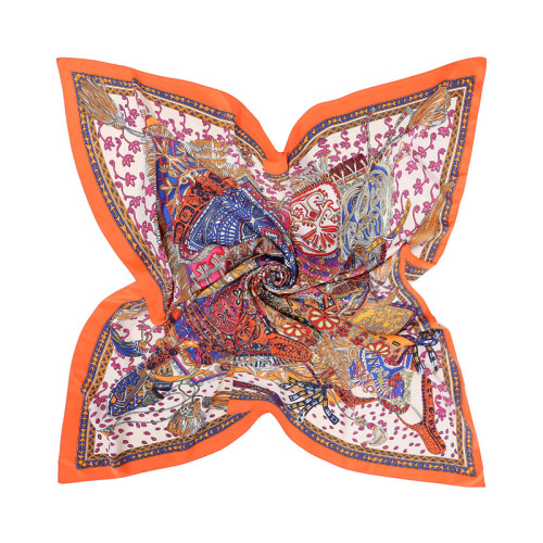 Fashion elegance ethnic style silk shawl totem yurt big vintage muslim square scarf