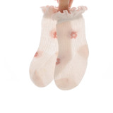 New Baby Socks Summer Thin Mesh Newborn Baby Socks Combed Cotton Floral Children's Socks