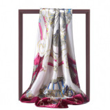 Japanese Korean Version New 70cm Silk Scarf Female Letter T Printed Small Scarf Neck Decoration Luxury Silk Scarf