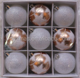 8cm roseo gold hand painted plastic christmas ball