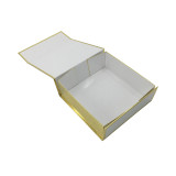 white and gold trim magnetic gift boxes  for cloth box packaging custom logo