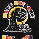 OEM Custom black wool chenille embroidered patches baseball varsity bomber letterman jacket for men