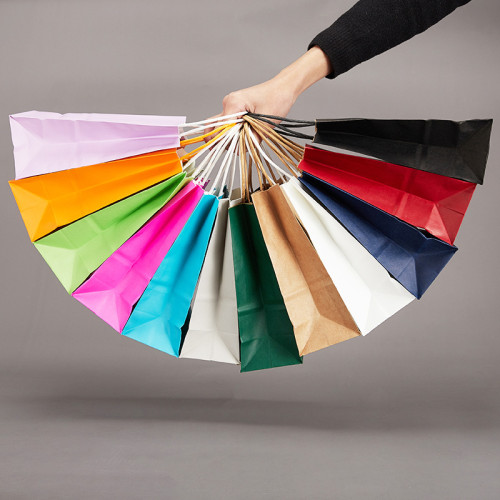 Eco-friendly Kraft Paper Bag Reusable Shopping HandBags