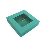 Custom Logo Rigid Hard  Cardboard Lid And Base  Box with Window