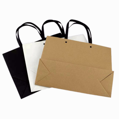 Custom kraft paper bag solid color shopping bags clothing bags