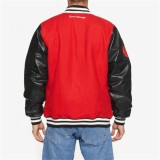 OEM custom virgin wool patches chenille embroidery genuine leather baseball letterman varsity jacket for men