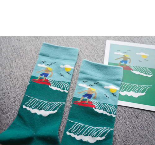 2021 Mens Funky Bakery Novelty Colorful Happy Dress Socks Assorted Designs