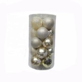 Gold plastic Christmas ball ,9 packed in one white box