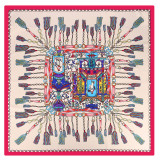 New printed fashion small shawl twill silk chain fringe printed ladies big pleated square scarf