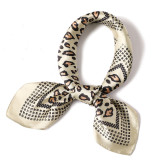 European and American classic leopard scarf silk small square scarf lady professional scarf large lattice simple wild small silk