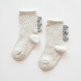 Autumn and Winter Baby Cotton Socks 0-3 Years Anti Slip Socks Kids Non-Slip Floor Socks Coral Velvet Thickened Dinosaur