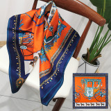 New Design Digital Printing Luxury Soft Touch Woman Personalized Square 100% Silk Hijab Scarf