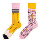 New Creative Personality Men and Women Couple Trendy Socks Fashion Cartoon Trend In Tube Cotton Socks Trendy Brand Men's Socks