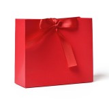 Bowknot decorative color paper bag custom logo square gift paper bag