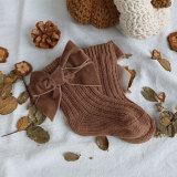 Autumn and Winter New Big Bow Woolen Baby Socks Baby Girl Cotton Socks Wholesale Princess