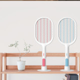 hot sale  USB charging electric mosquito racket Hand held mosquito swatter with base  factory price