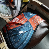 Women's small retro printed elephant cashew color matching decoration bag satin silk square scarf
