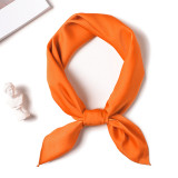 New silk hand feeling square scarf custom pure color fashion wild decoration small scarf stewardess professional silk scarf