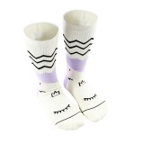 Wholesale Cute Smile Face Knee High Custom Combed Cotton Men Terry Socks