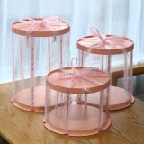 Round Shape 4inch 6inch 8inch PVC Folding Plastic Clear Cake Boxes Transparent Cake Box