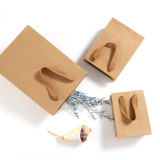 Kraft paper bag custom logo printing packaging paper bag with handle in stock
