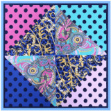 Fashion Kerchief Silk Satin Neck Scarf For Women Print Hijab Scarfs Female 90*90cm Square Shawls Wraps Scarves For Lady