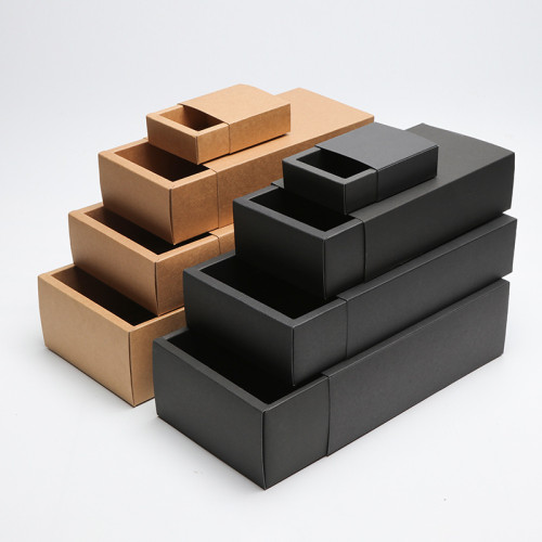Kraft paper drawer box custom manufacture packaging paper box with logo