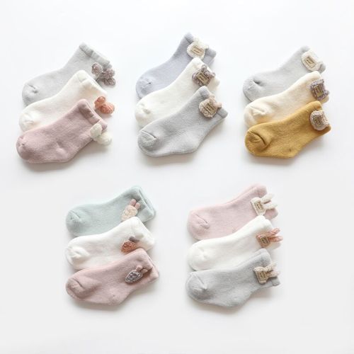 Baby Socks  Autumn and Winter New Thick Terry Baby Socks  Cute Newborn Socks