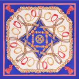 Twill digital printed belt tassel pattern silk shawl women's large square satin scarf