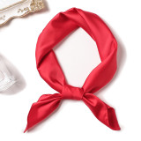 New silk hand feeling square scarf custom pure color fashion wild decoration small scarf stewardess professional silk scarf