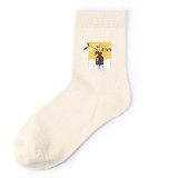 High Quality Pinting Design   New  Cute Cotton Oem Gift Fashion Funny Woman  Happy Socks