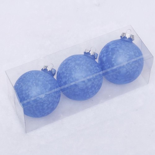 8cm transparent blue green painted PET ball ornaments