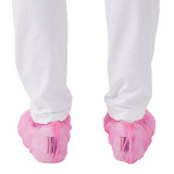 Custom Disposable foot Cover waterproof  Pink PP non-slip Disposable Shoe Cover