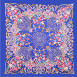 Bohemian soft headscarf travel twill silk satin pattern square scarf ladies shawl