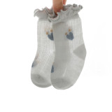 New Baby Socks Summer Thin Mesh Newborn Baby Socks Combed Cotton Floral Children's Socks