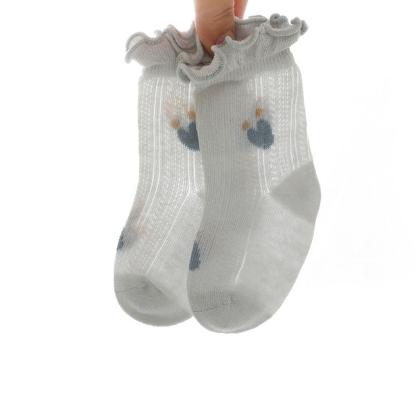 New Baby Socks Summer Thin Mesh Newborn Baby Socks Combed Cotton Floral Children's Socks