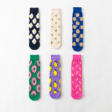 2021 Colorful Fruit Socks Food Socks Women Crew Socks Colorful Cookie Lemon Banana