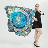 Luxury Brand Twill Silk Women Scarf Bandana 130*130cm Print Square Scarves Wraps Luxury Brand Gift Fashion Large Silk Shawls